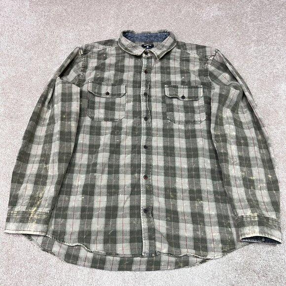 Hurley Button Down Shirt Men’s Multicolored Plaid Long Sleeve Collared Size XL - Picture 1 of 11